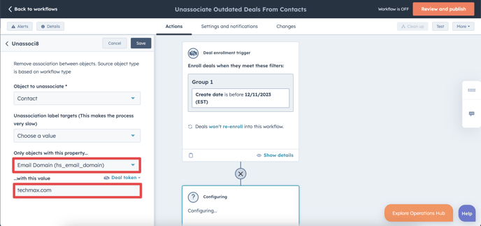 Automatically unassociate objects in HubSpot