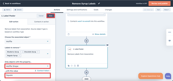 How do you automatically remove association labels from objects in HubSpot?