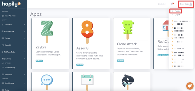 How do you change your password in the hapily portal?