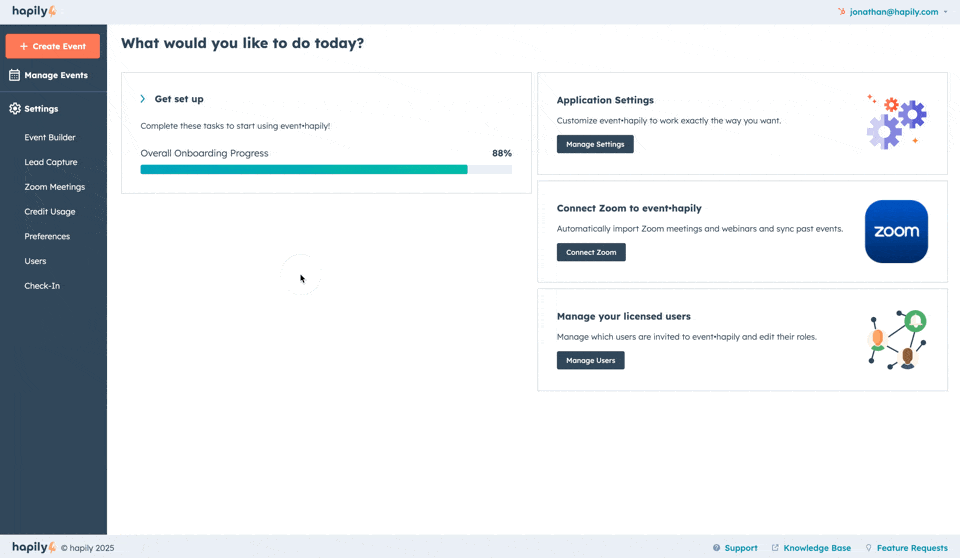 Event Builder Create a New Event