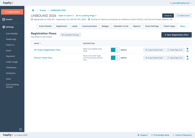 hapily Registration Flows