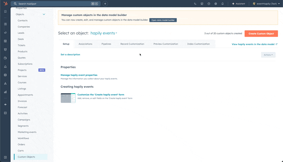 how to add edit event details card to record view