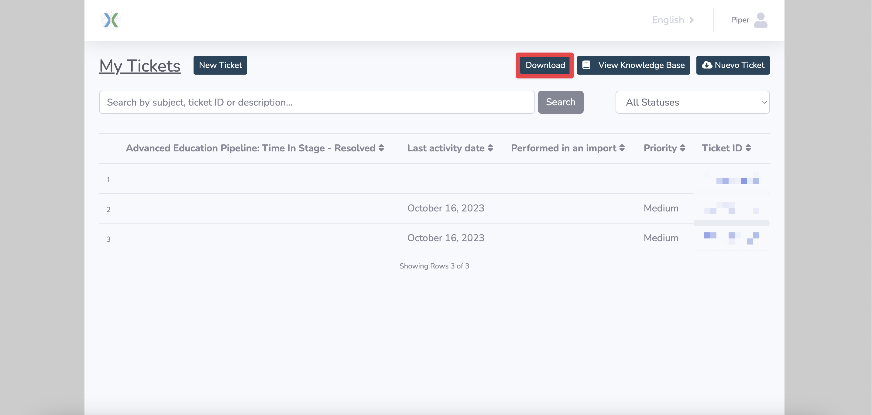 How customers can download tickets in HubSpot